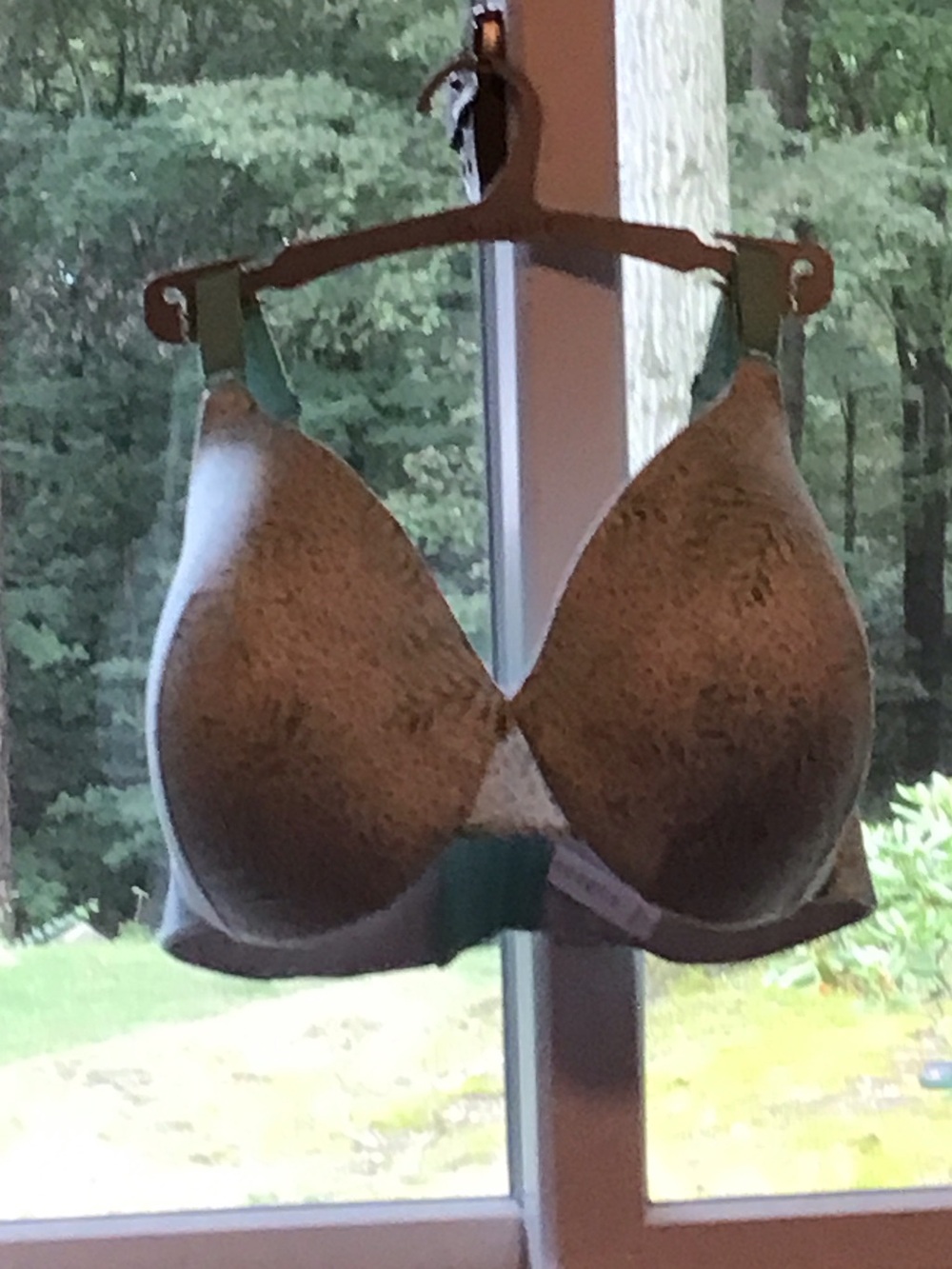Pretty mint green and white pattern cacique bra